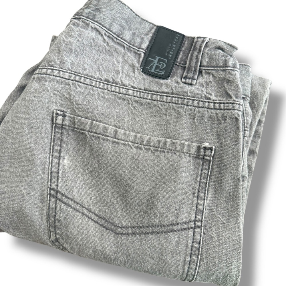 Evolution In Design Mens 36x32 (34x31) Premium Denim Grey Wash Straight Leg‎